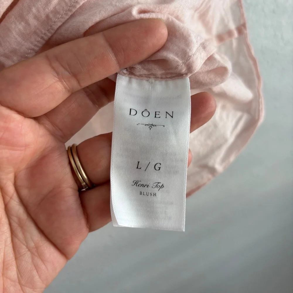 Doen Henri Pink Ruffle Blouse - Size Large - Picture 4 of 9